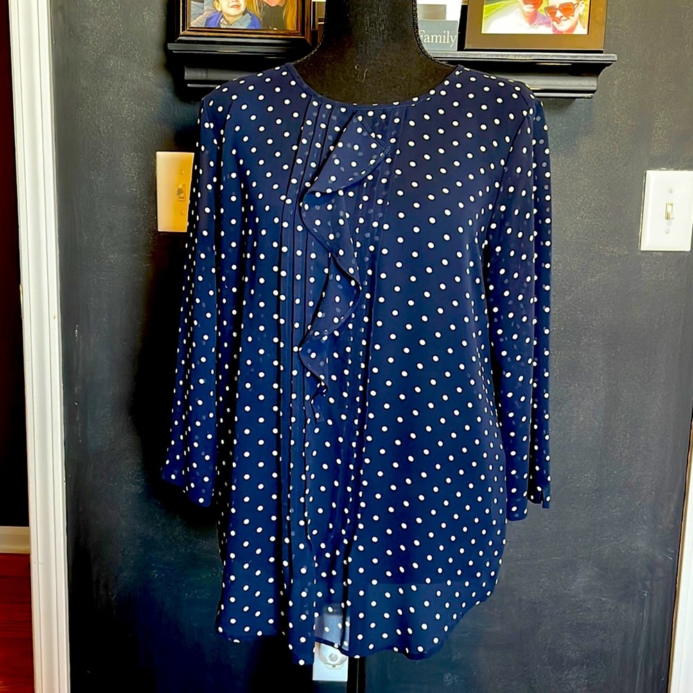 Van Heusen polka dot blouse.
